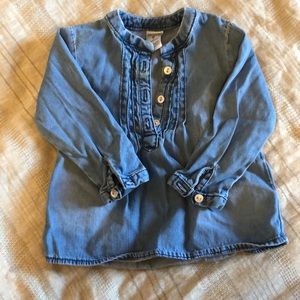 Long sleeve denim chambray top